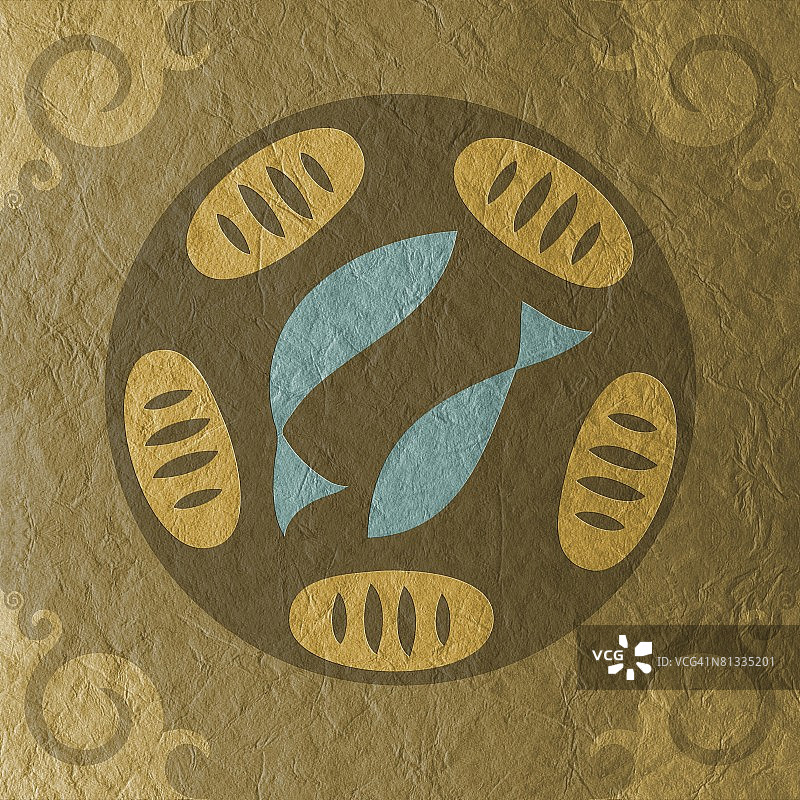 五个面包和两条鱼图片素材