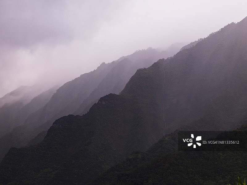 纳帕利海岸州立公园山侧面，夏威夷考艾岛图片素材