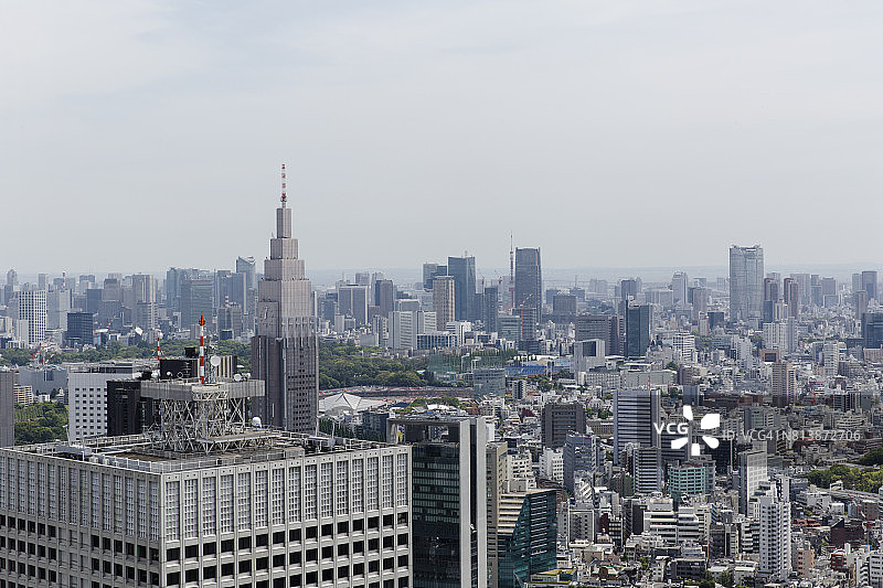 从东京都市政府大楼观测室看到的南面景色图片素材