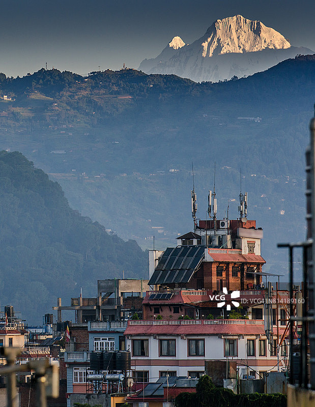 尼泊尔加德满都与喜马拉雅山脉图片素材