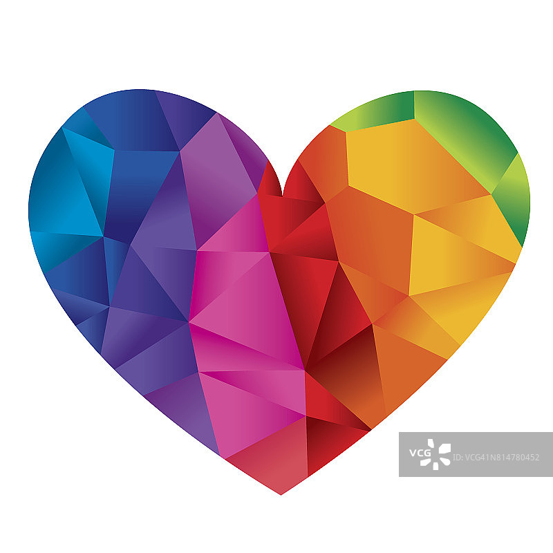多面心形图片素材