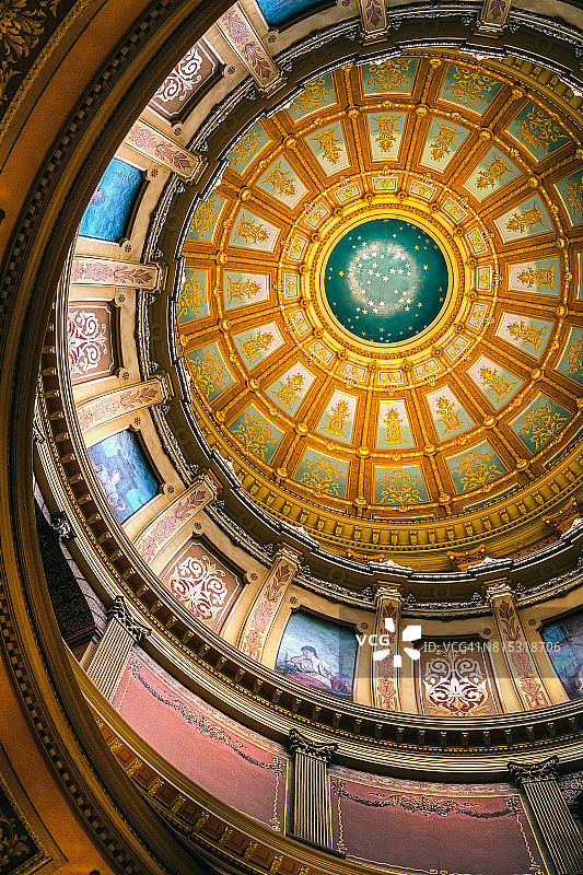 密歇根州议会大厦迷幻天花板图片素材