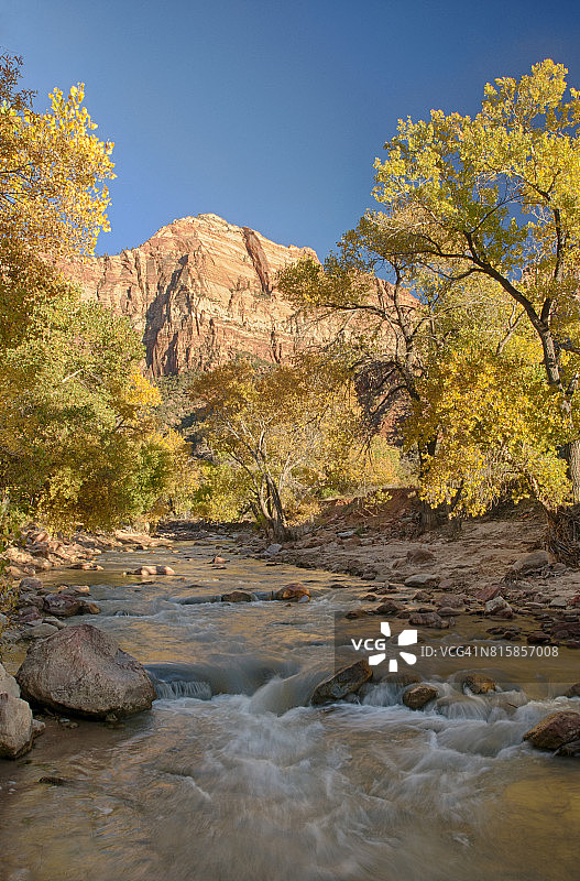 锡安国家公园维尔京河风光（犹他州）图片素材