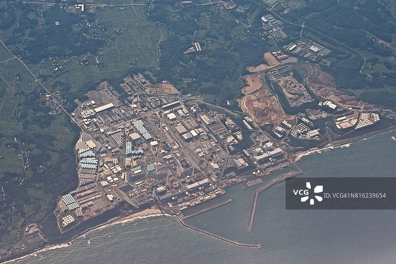 福岛第一核电站航拍日景图片素材