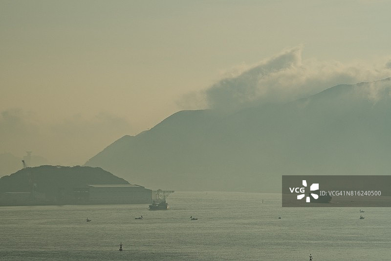 福冈县北九州市关门海峡晨景图片素材