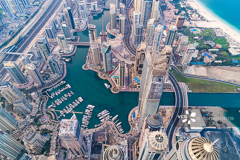 迪拜码头城市天际线图片素材