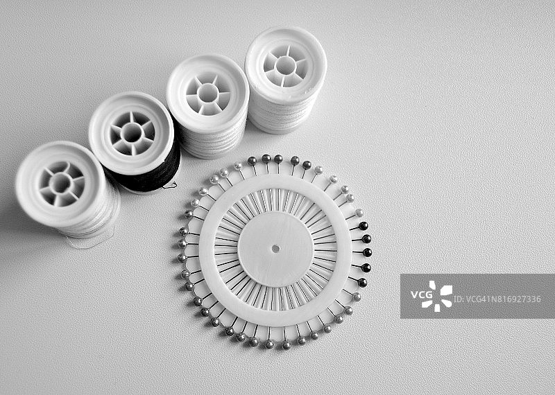 缝纫线和针脚图片素材