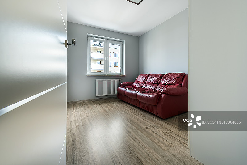 红色皮革沙发图片素材