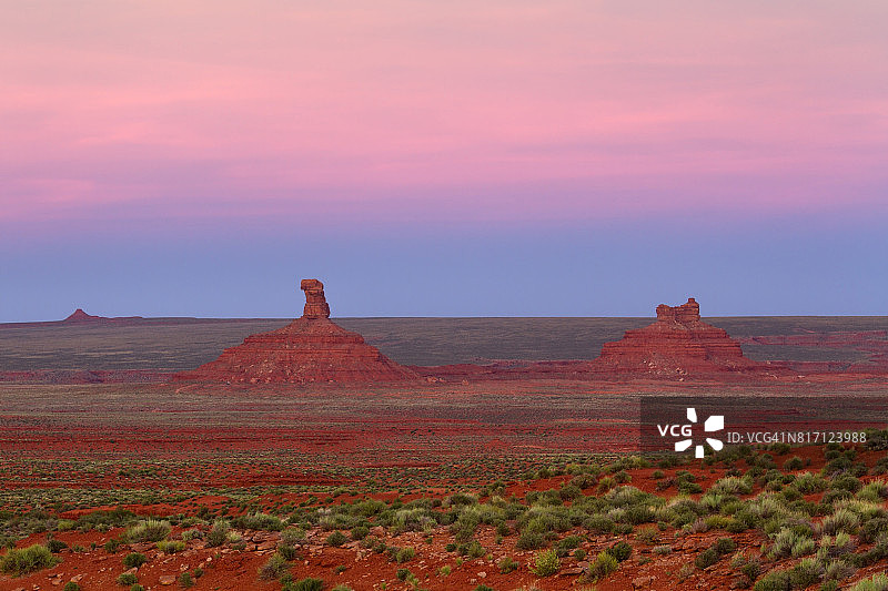 犹他州墨西哥帽附近众神谷的日落图片素材