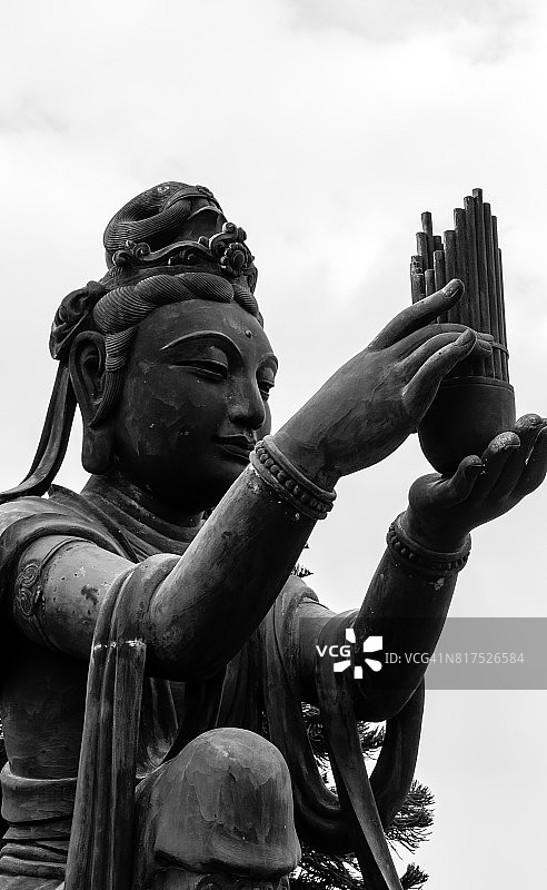 黑白的天坛大佛图片素材