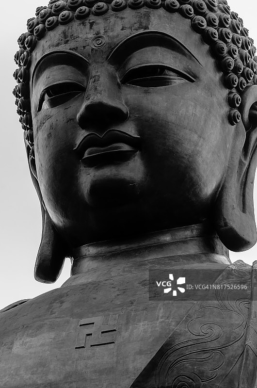 黑白的天坛大佛图片素材