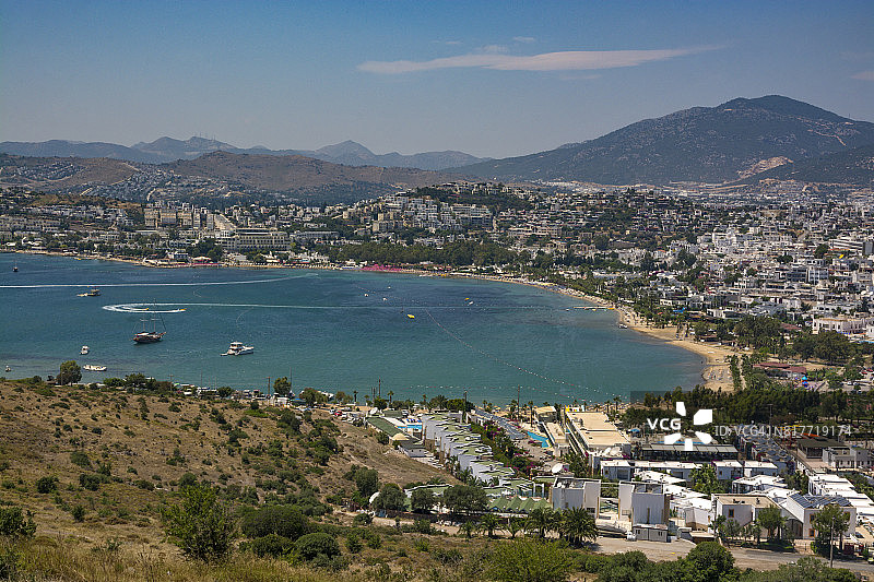 土耳其穆拉省博德鲁姆附近的贡贝特湾景色图片素材