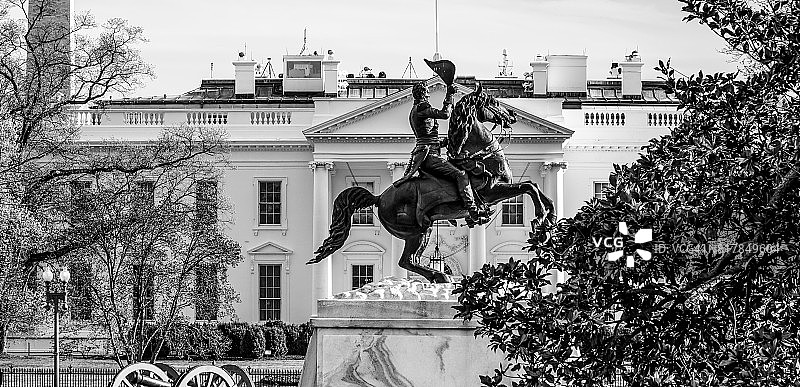 华盛顿特区白宫——从拉斐特广场观看图片素材