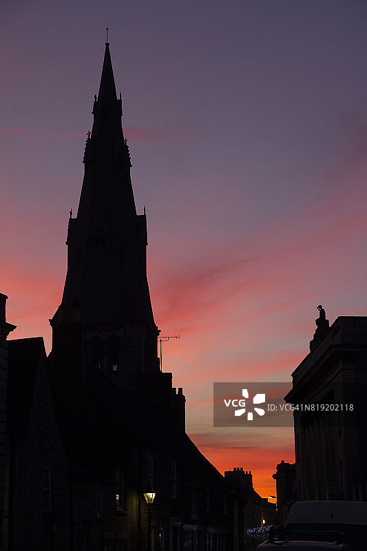 日落时的斯坦福德图片素材