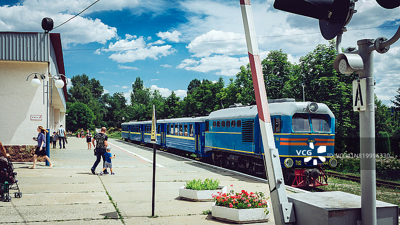 乌克兰扎波罗热的儿童铁路火车图片素材