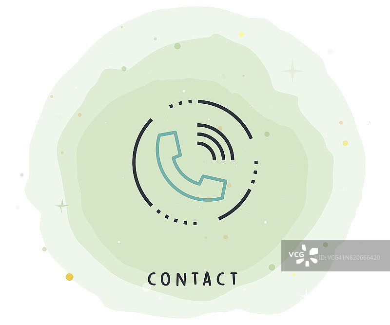 水彩风格的联系方式图标图片素材