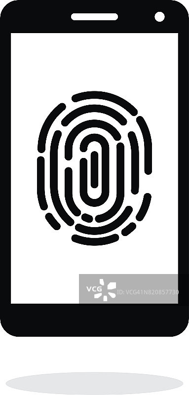 智能手机上的指纹扫描图片素材