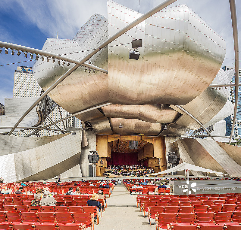 千禧公园的普利兹克露天音乐厅图片素材