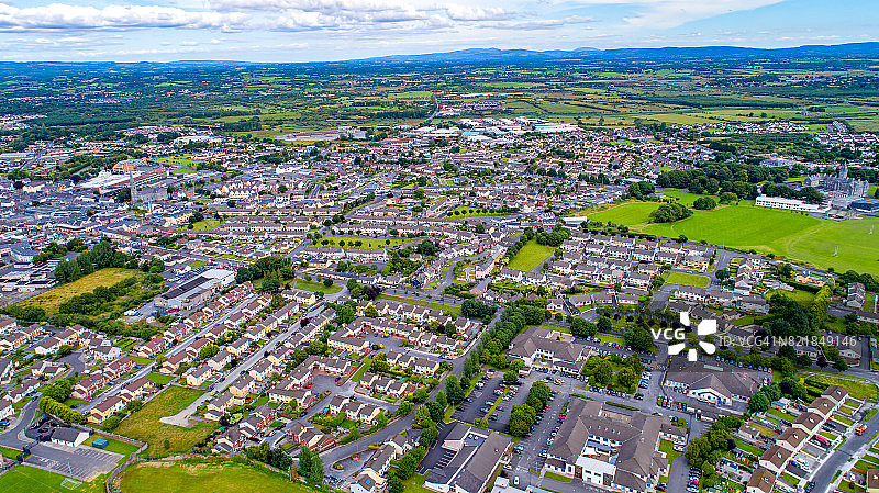 爱尔兰恩尼斯镇的鸟瞰图图片素材