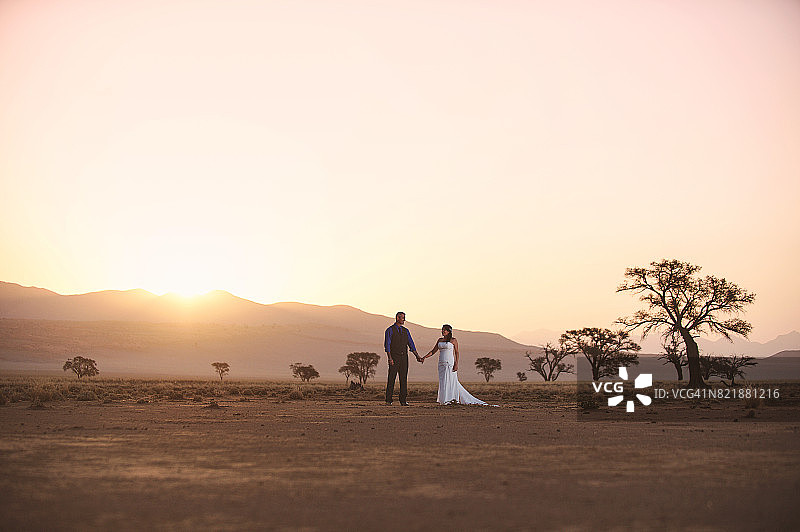 沙漠中的婚礼情侣图片素材