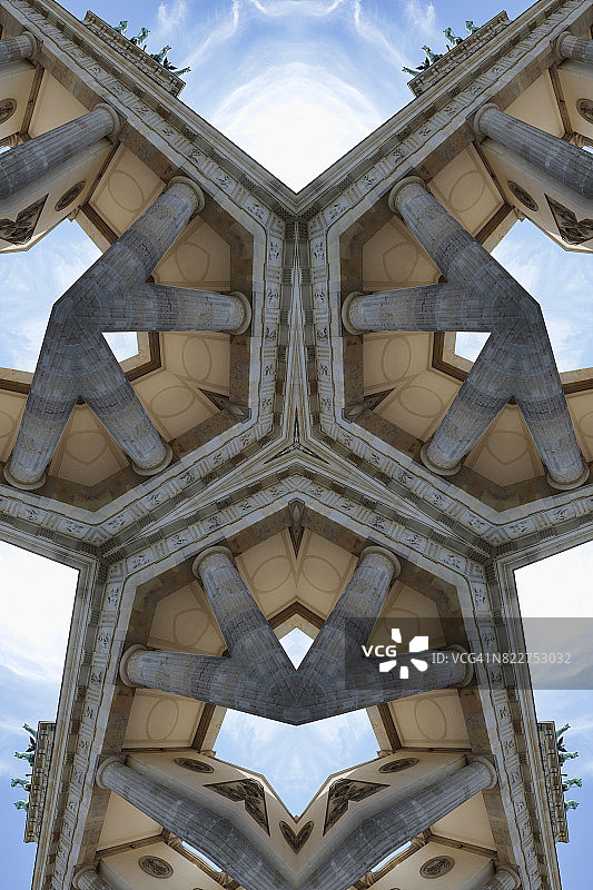柏林勃兰登堡门万花筒奇幻建筑图片素材