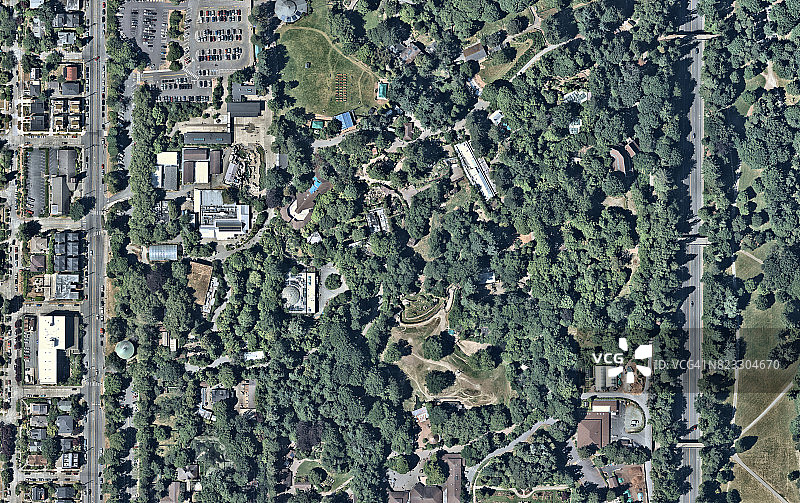 西雅图伍德兰公园动物园鸟瞰图图片素材