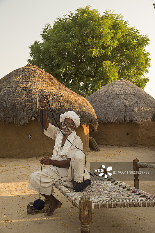 罗赫特加尔附近的比什诺伊村，拉贾斯坦邦，印度图片素材