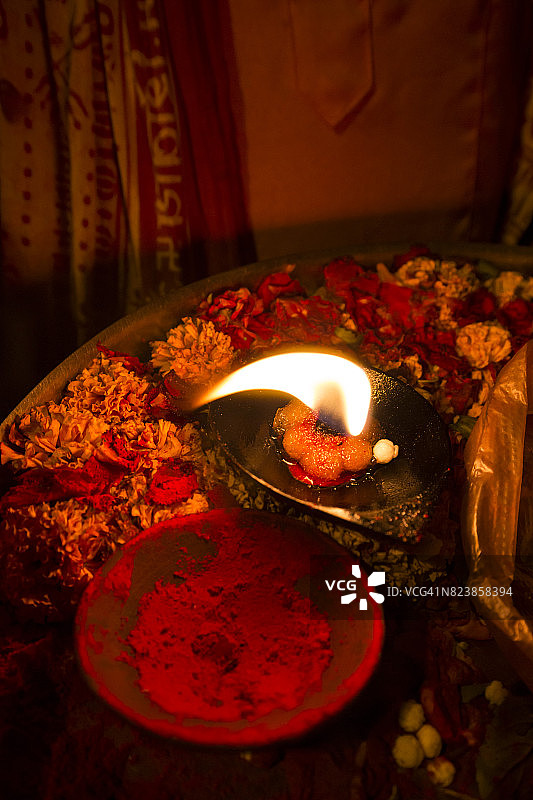 印度瓦拉纳西恒河夜祭图片素材