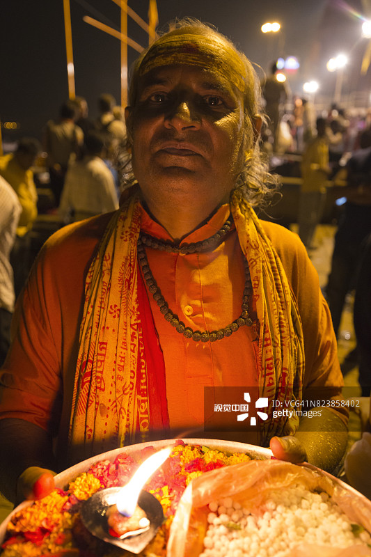 印度瓦拉纳西恒河夜祭图片素材