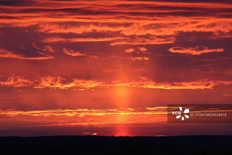 火红的日落图片素材