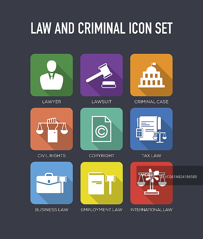 法律与犯罪图标集图片素材