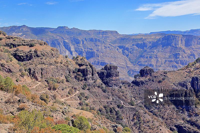 乌里奎峡谷(墨西哥铜峡谷的一部分)周围的标志性风景。图片素材