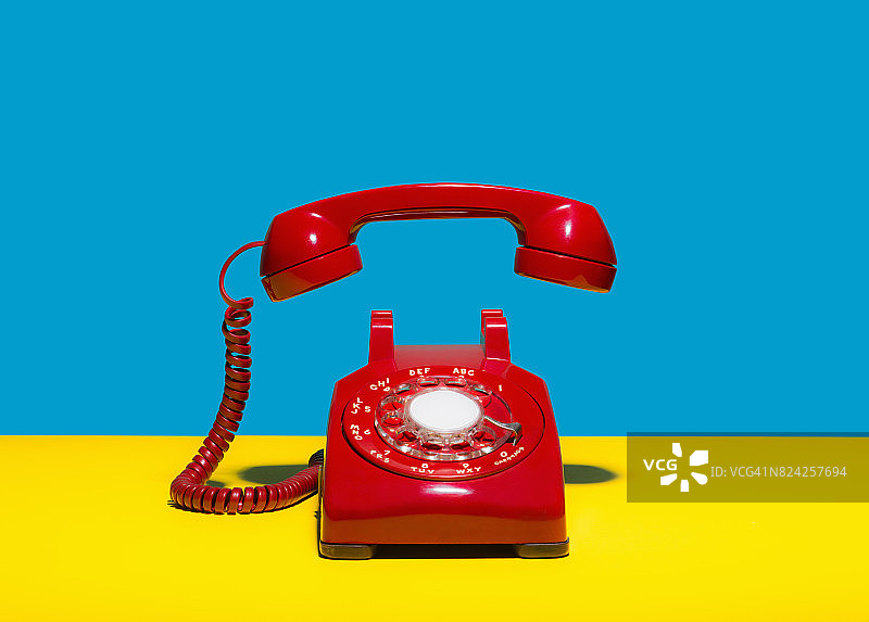 红色有线电话图片素材