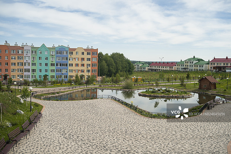 克麦罗沃附近的卫星城镇Lesnaya Polyana，西伯利亚图片素材