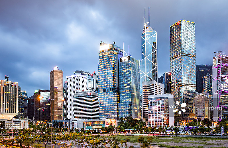香港中环夜景图片素材