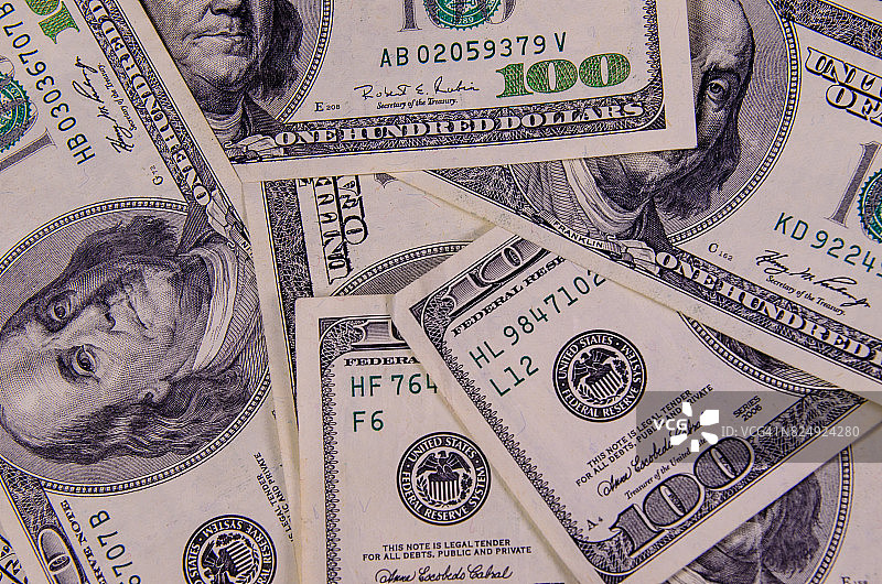 百元美钞背景图片素材