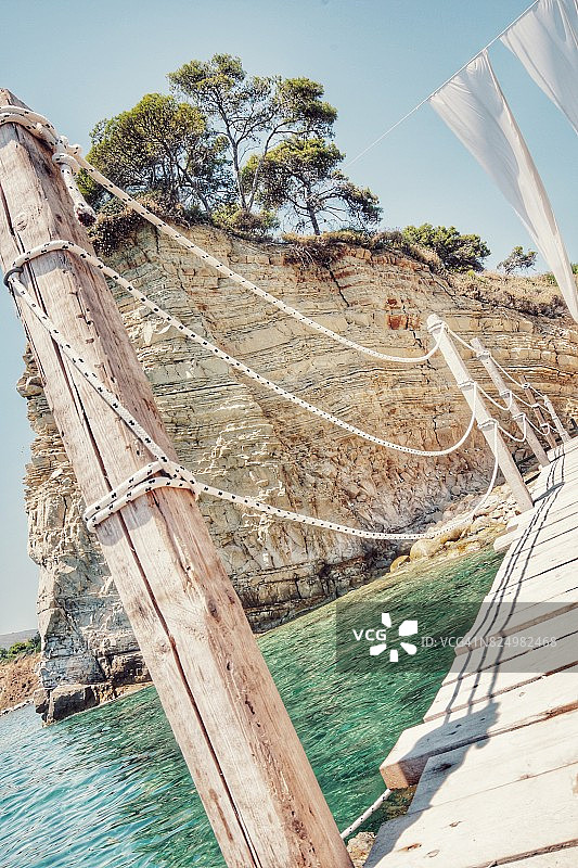 希腊扎金索斯卡梅奥岛的桥梁图片素材