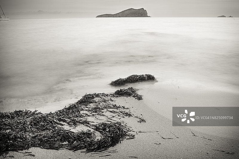 西班牙伊比萨岛孔特海滩日落图片素材