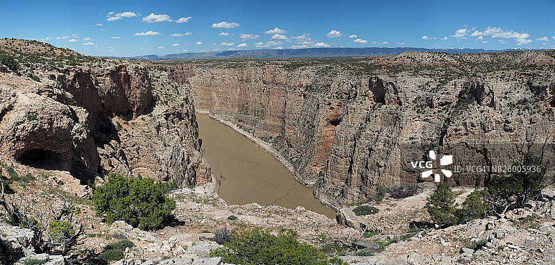从魔鬼峡谷俯瞰大角峡谷的全景图片素材