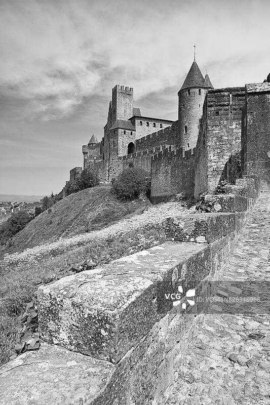 法国朗格多克-鲁西永-密迪列比斯卡尔卡松图片素材