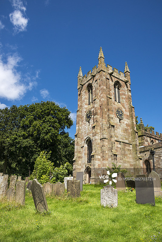 德比郡峰区哈廷顿圣吉尔斯教堂图片素材