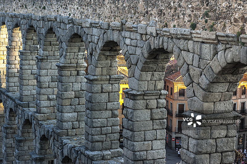 西班牙塞哥维亚输水道细节图片素材