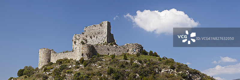 阿吉拉尔城堡，朗格多克，法国图片素材