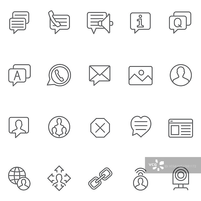 社交媒体图标集图片素材