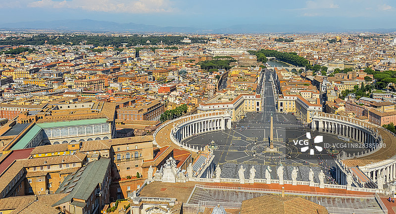梵蒂冈圣彼得广场鸟瞰图片素材