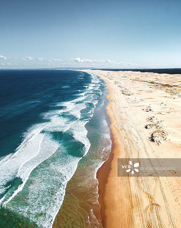 斯托克顿沙滩景观的鸟瞰图图片素材