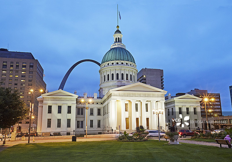 圣路易斯黄昏时分的“旧县法院”图片素材