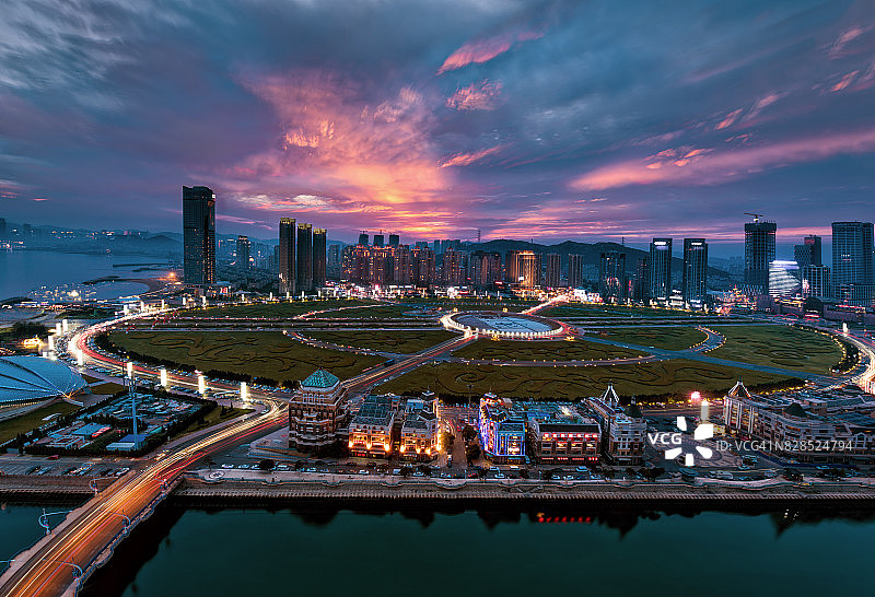 星海广场夜景图片素材