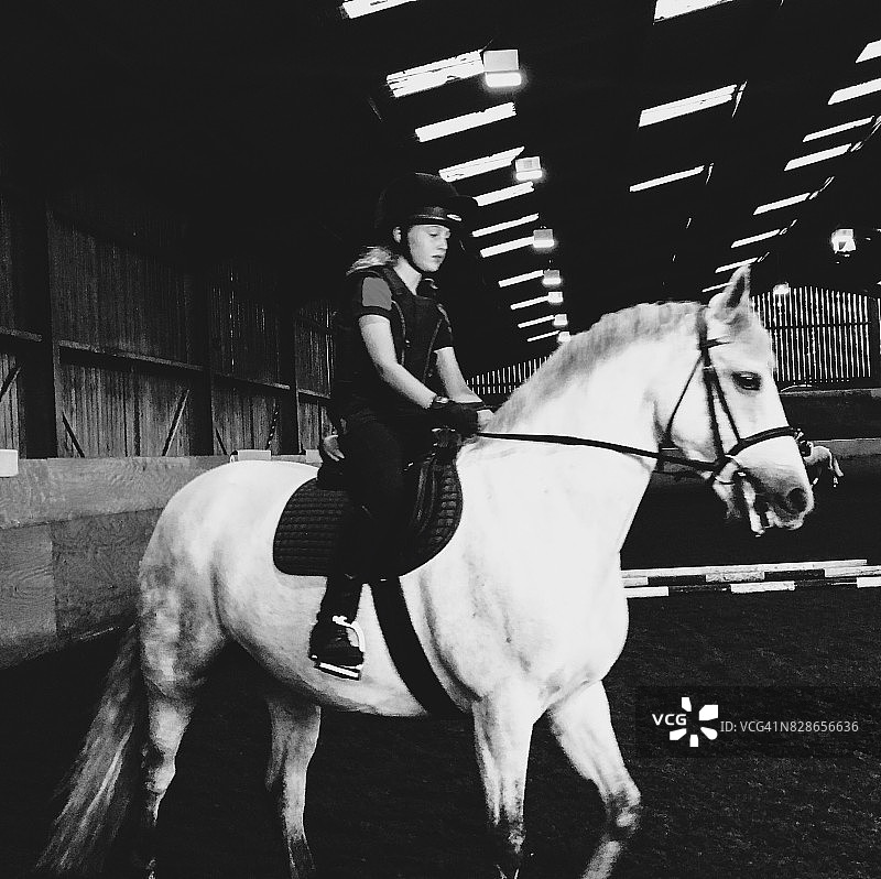 骑小马的女孩图片素材