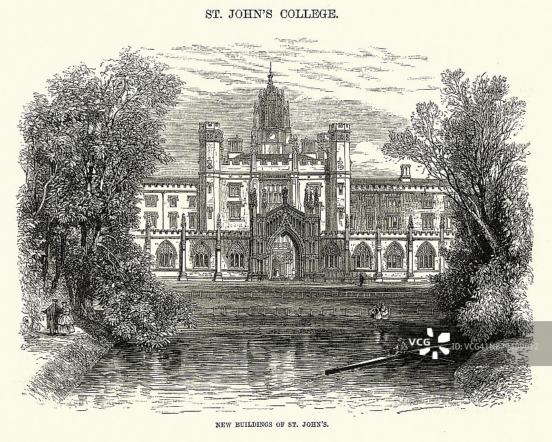 19世纪剑桥圣约翰学院图片素材